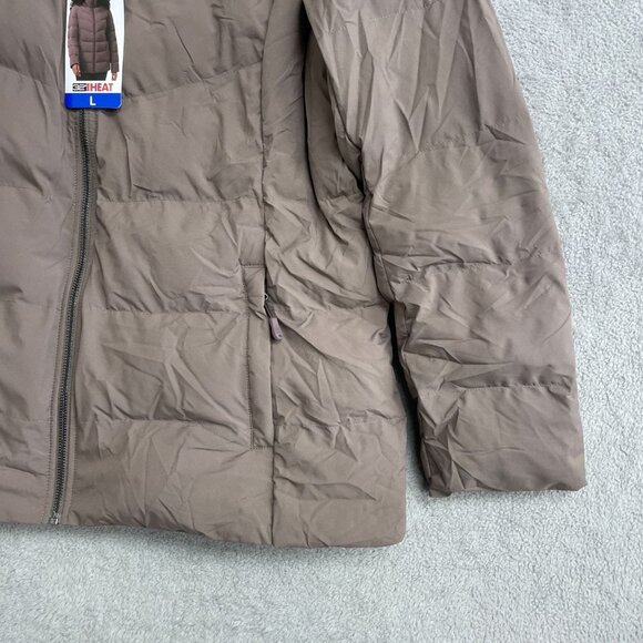 NEW 32 Degrees Heat Womens Puffer Jacket With Hood Large Mauve - Picture 4 of 10